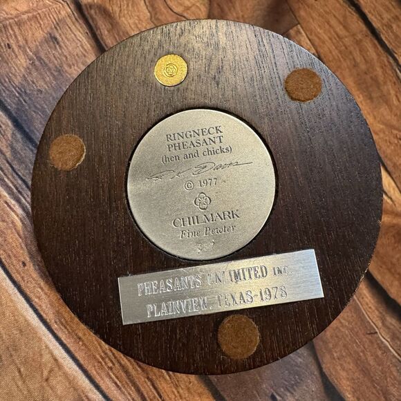 Ringneck Pheasant Hen and Chicks 1977 Chilmark Fine Pewter Signed and Numbered - Picture 6 of 8